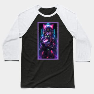 Anime Cute Cat Girl | Sci-Fi Manga Girl Anime Art Baseball T-Shirt